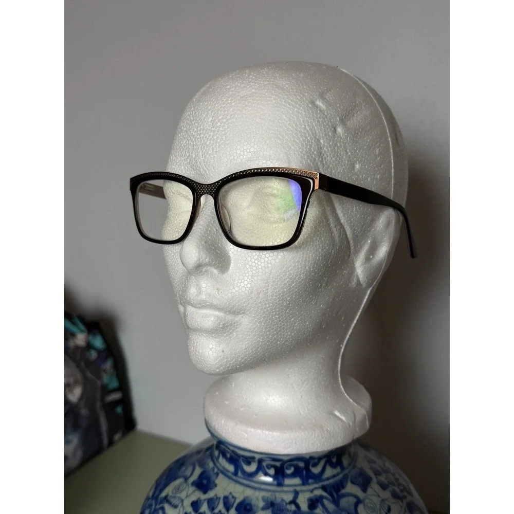 GX Studio Gwen Stefani GX035‎ Brown Square Eyeglass Frames 52-17-135 Rx